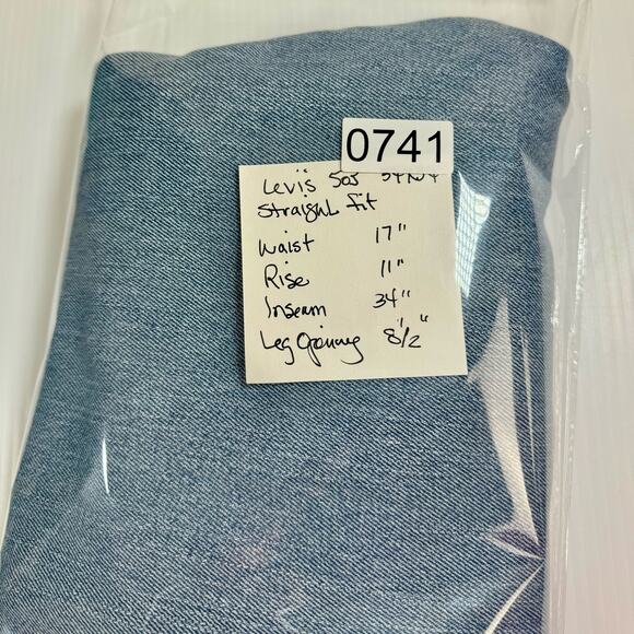 Levis 505 Regular Straight Jeans Wallet Fade Light Stonewash 34x34 Cotton Retro - Picture 14 of 14